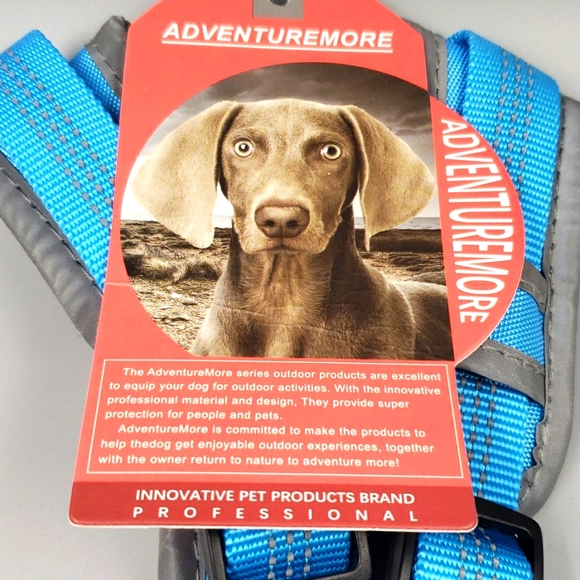 ADVENTUREMORE Dog Harness Light Blue Soft Mesh Medium - Picture 2 of 5